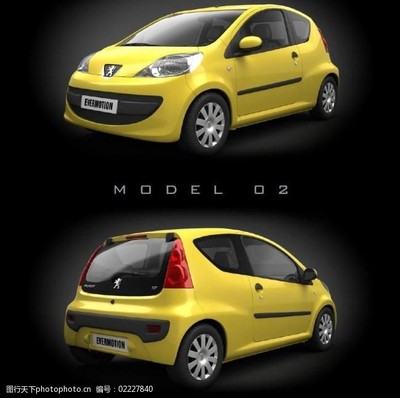 小型汽车3d模型图片素材